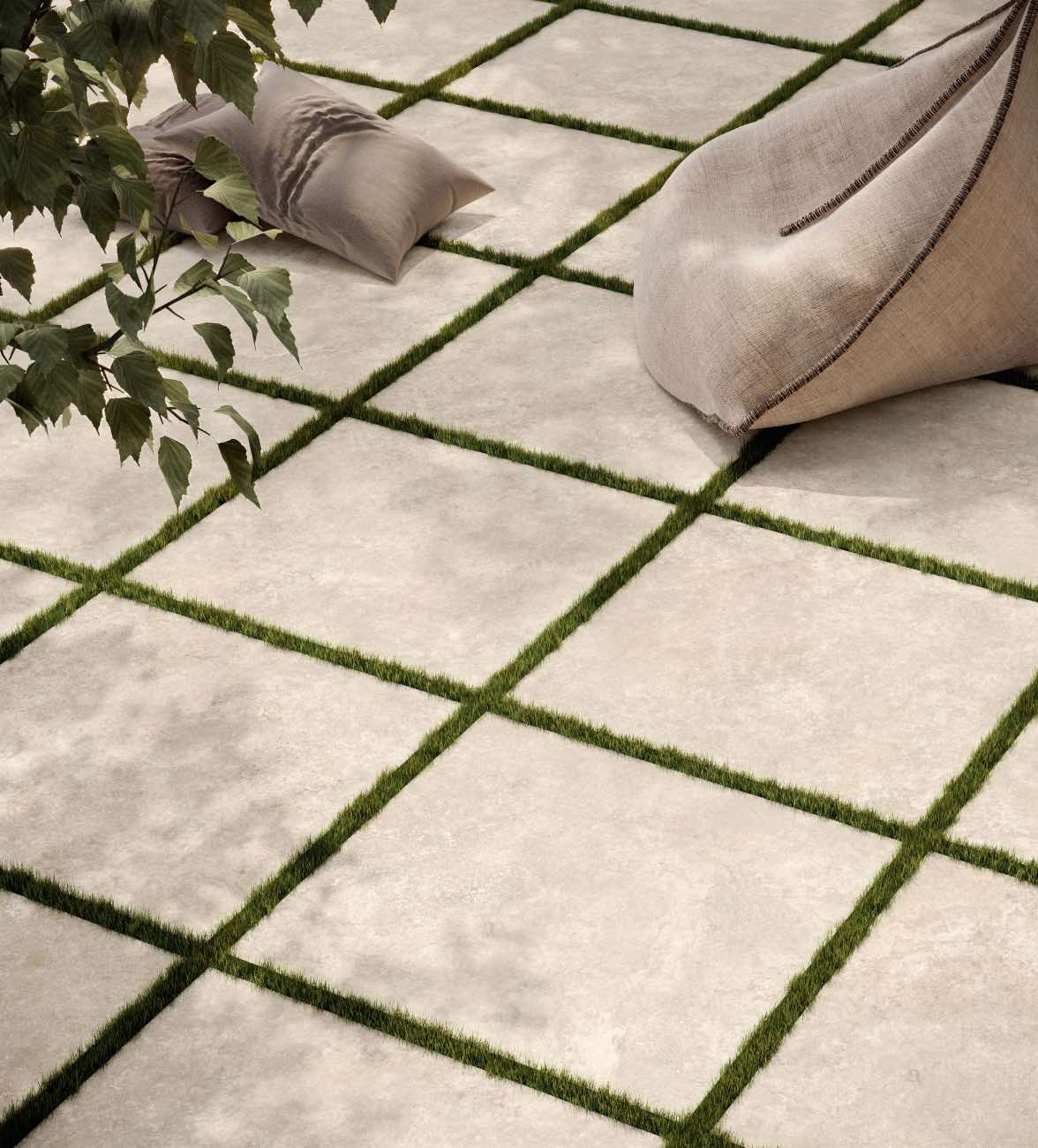 suelo de cerámica efecto piedra para jardín