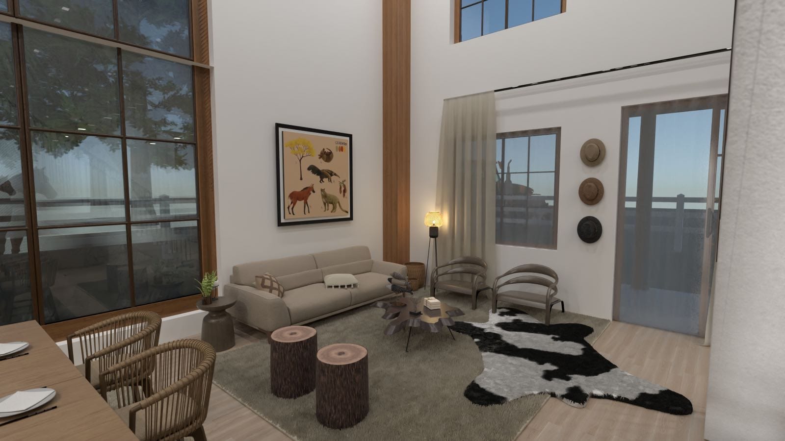 sala de estar render 3d creado con planner 5d