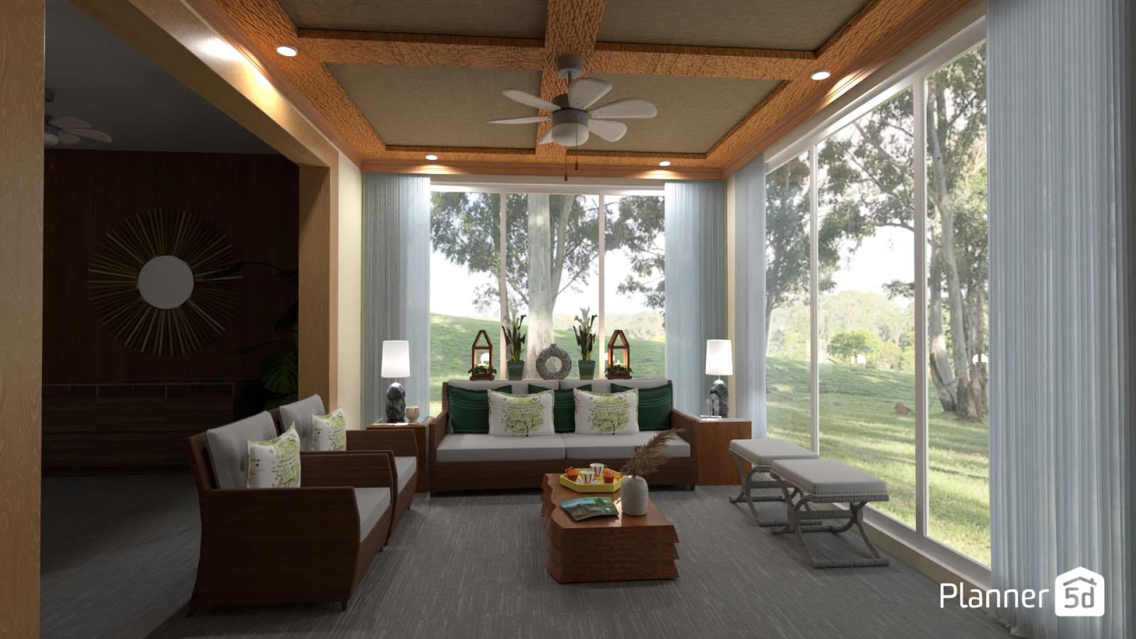 living room render created with software planner 5d