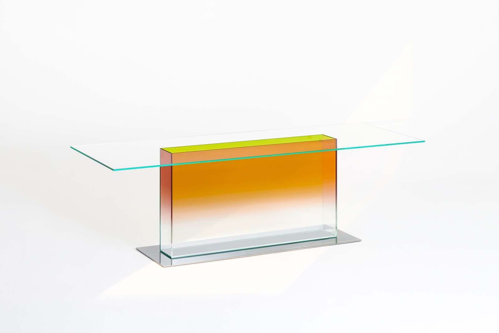 mesa de comedor de cristal de glas italia, decoración con muebles de vidrio