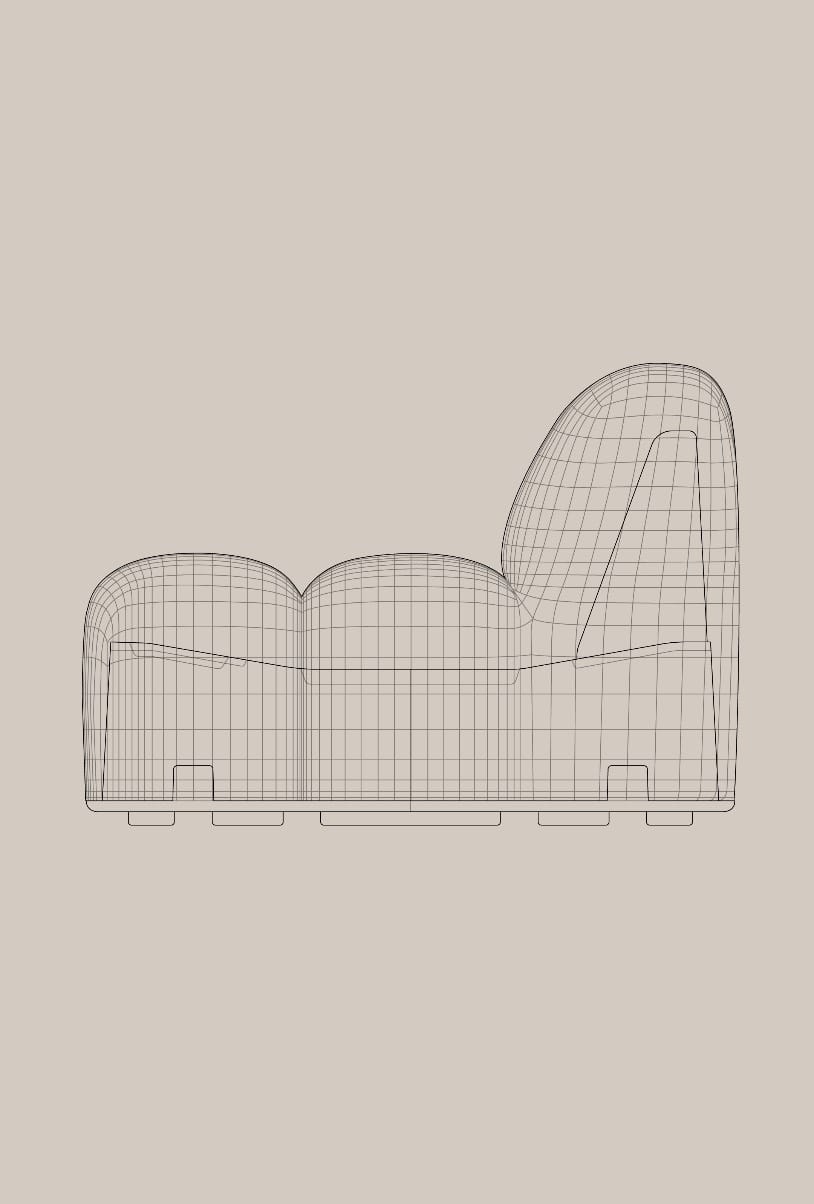 boceto de diseño de sofá modular Array de Snøhetta para MDF Italia