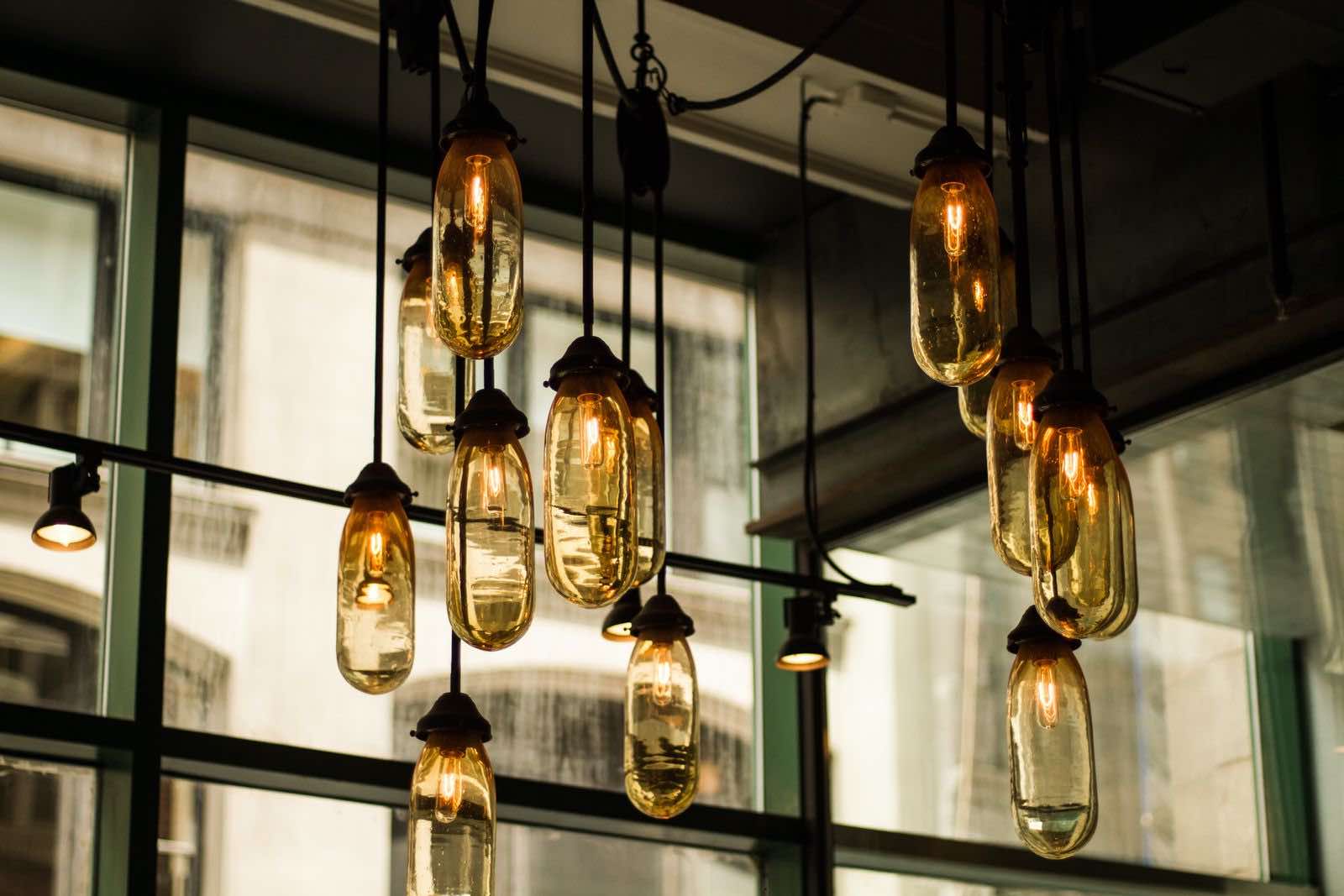 lámparas de cristal soplado para decoración de estilo industrial