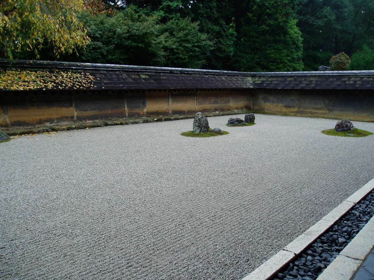 jardín zen japonés con arena y piedras en Kioto