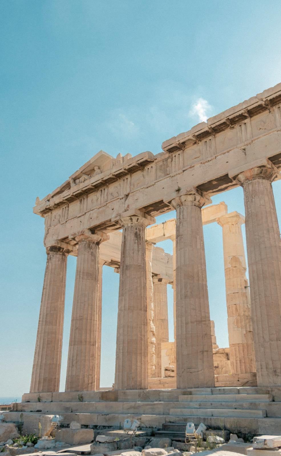 partenón de atenas, arquitectura griega antigua, templo de mármol con columnas