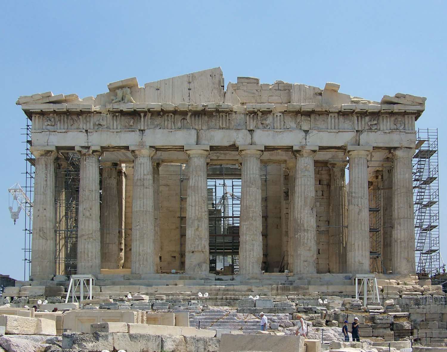 arquitectura griega antigua, templo de mármol, partenón, atenas