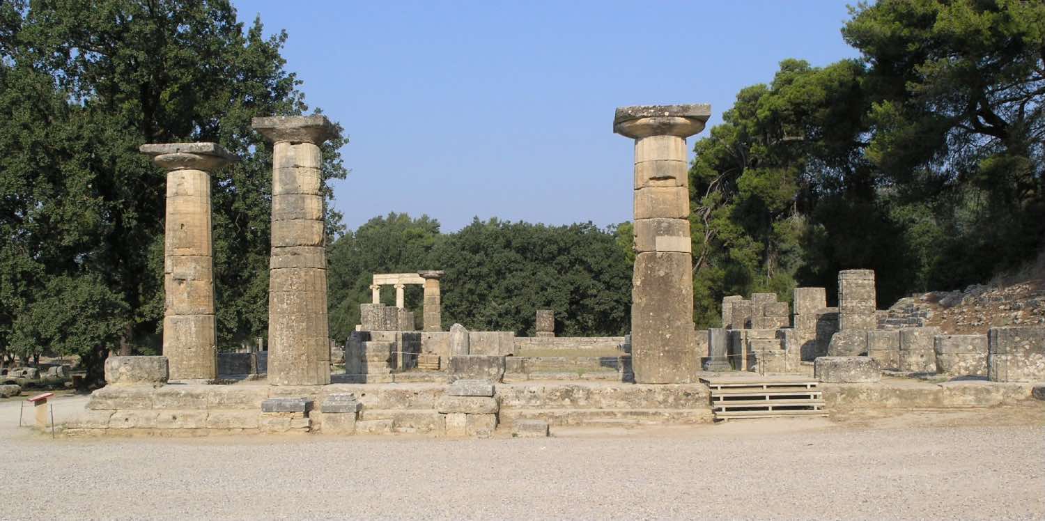 Templo de Hera, Olimpia, arquitectura griega antigua de piedra