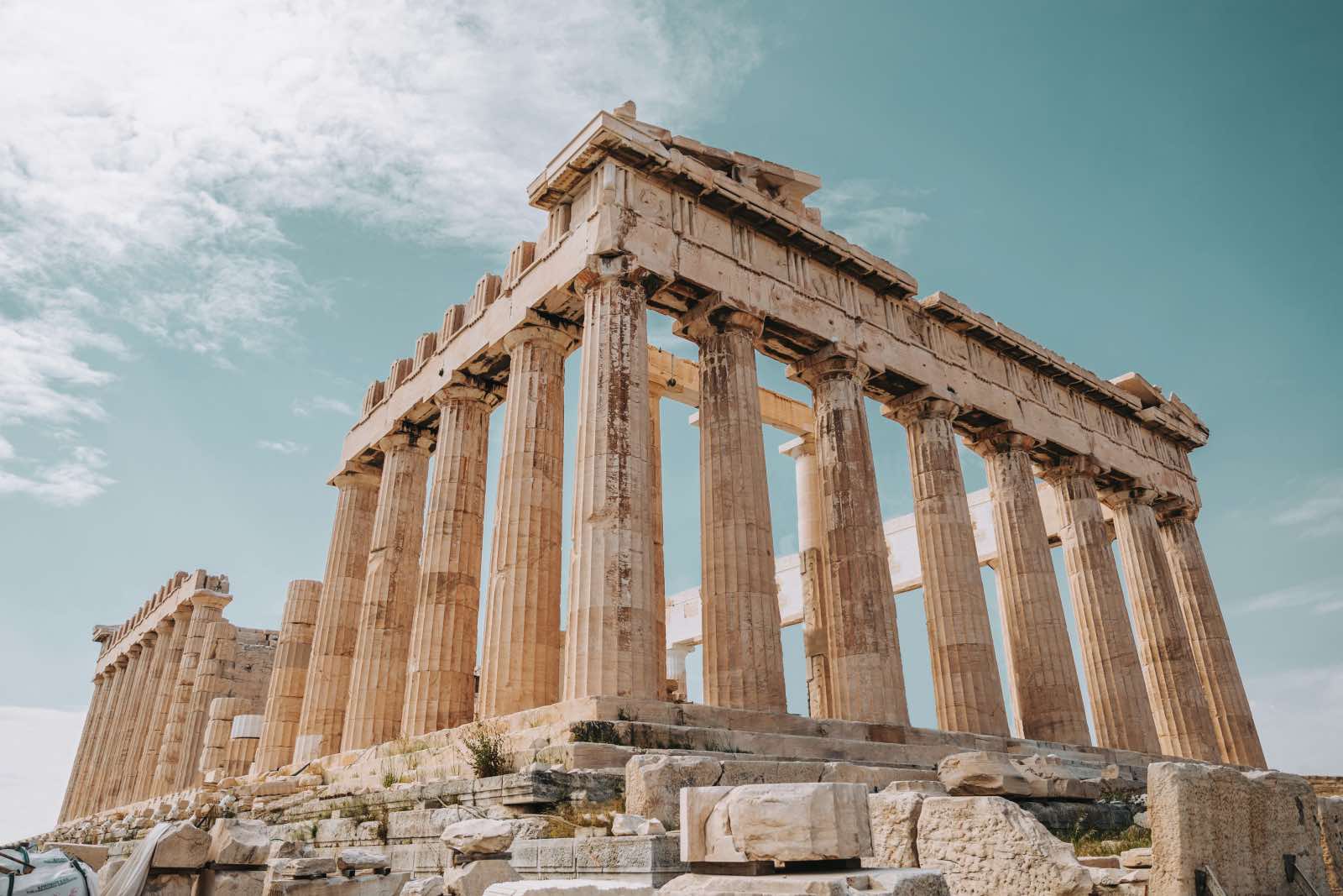 partenón en atenas, templo de columnas dóricas, arquitectura griega antigua