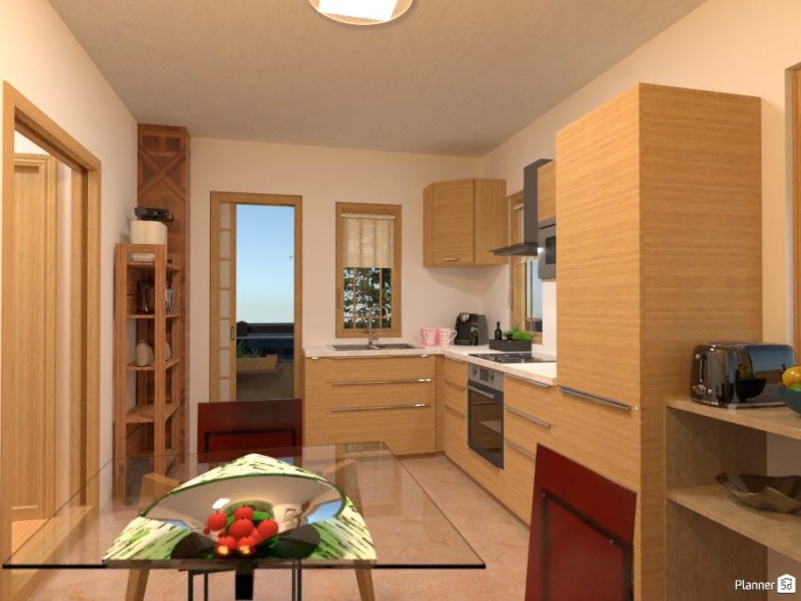 simulador de cocinas para diseño de interiores - cocina de madera