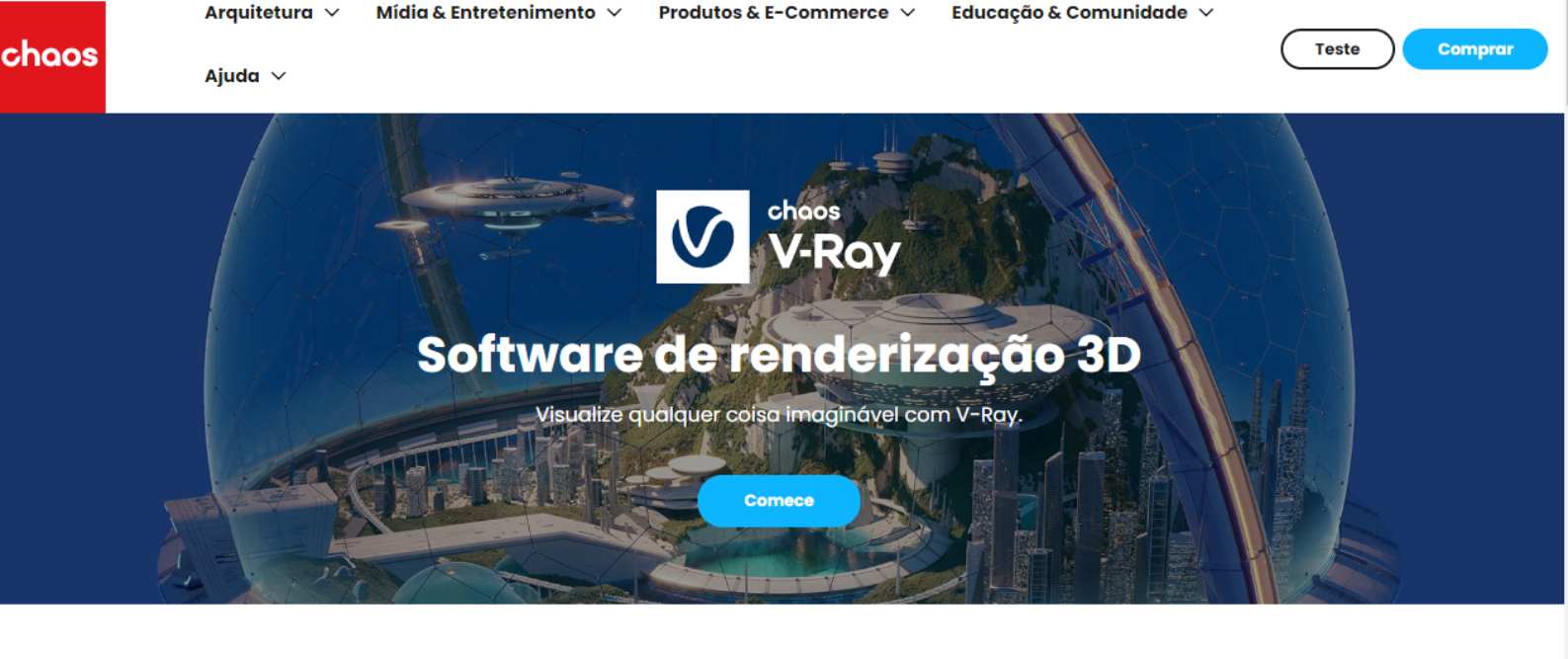 Página V-Ray na Web