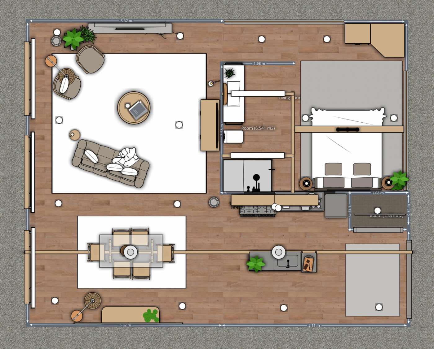 plano de casa de una planta, diseño de casa planner 5d