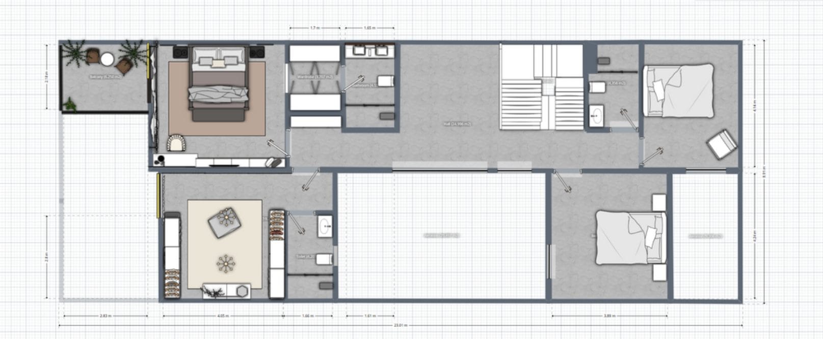 planta de casa moderna segundo andar