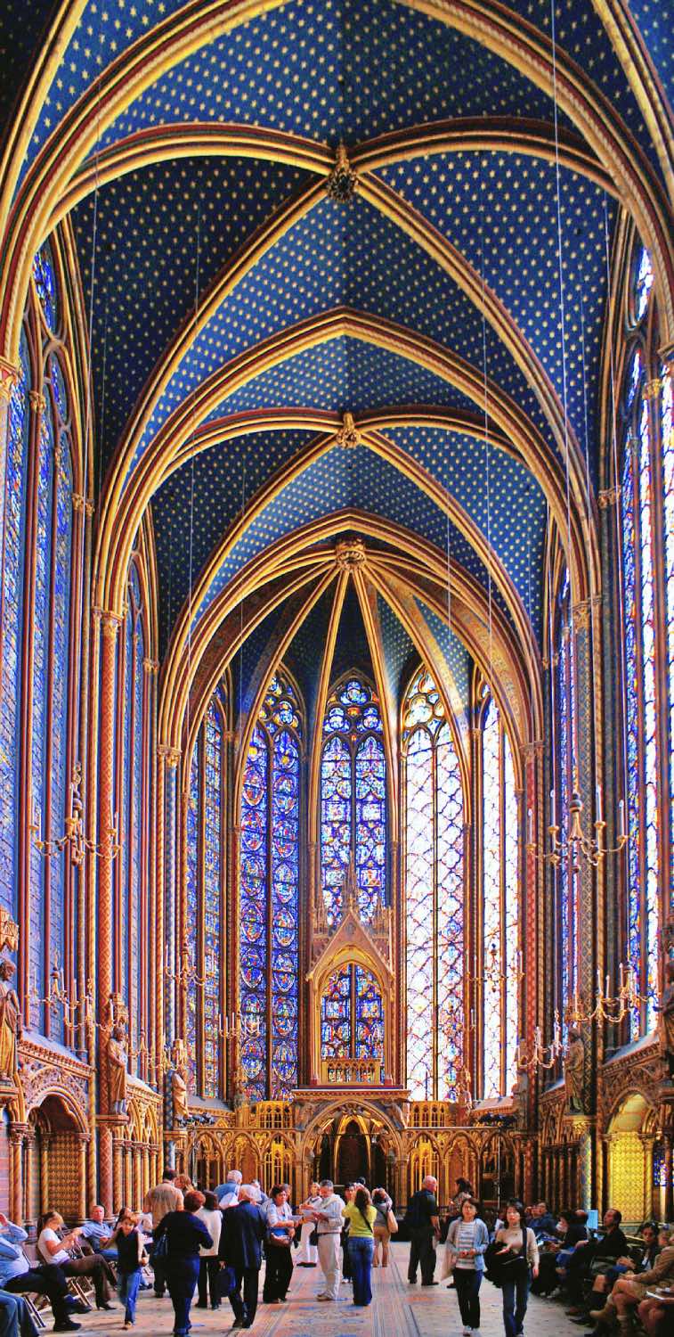 Arquitectura gótica francesa, Sainte-Chapelle de París. vidrieras de colores