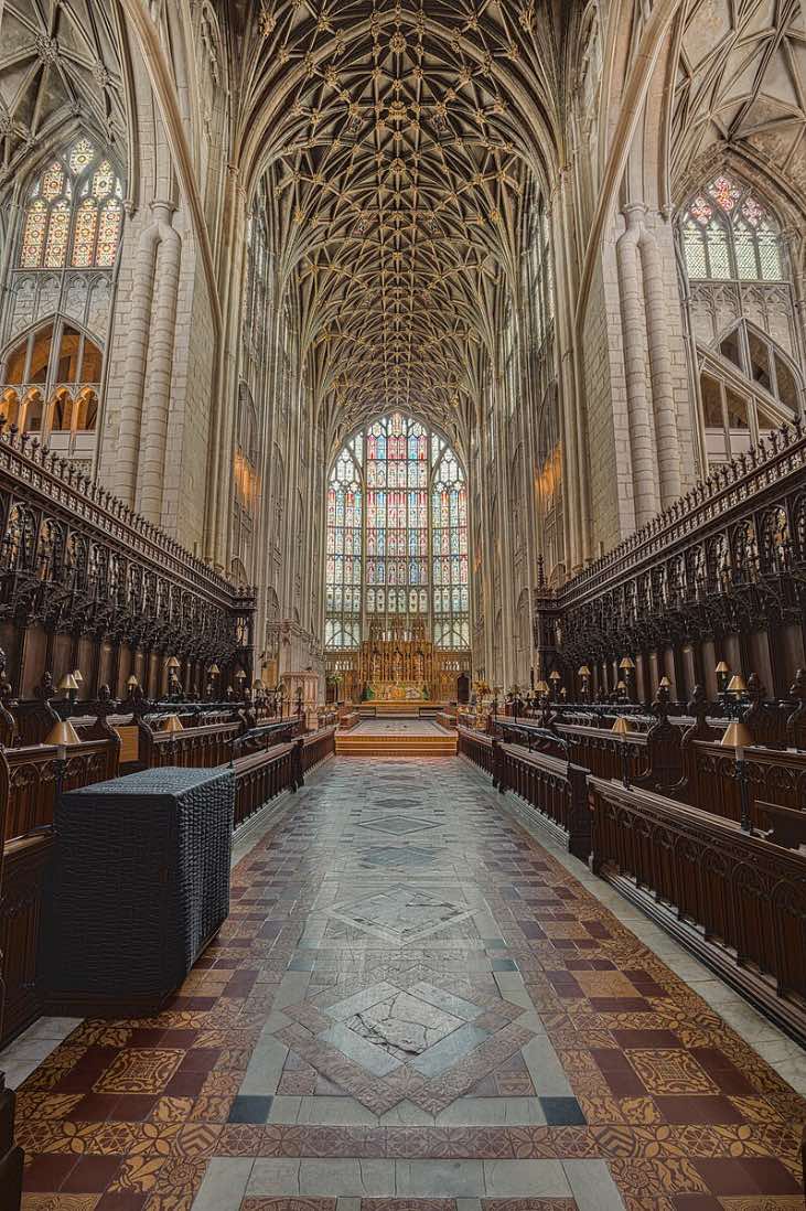 Arquitectura gótica, coro de la Catedral de Gloucester, interior