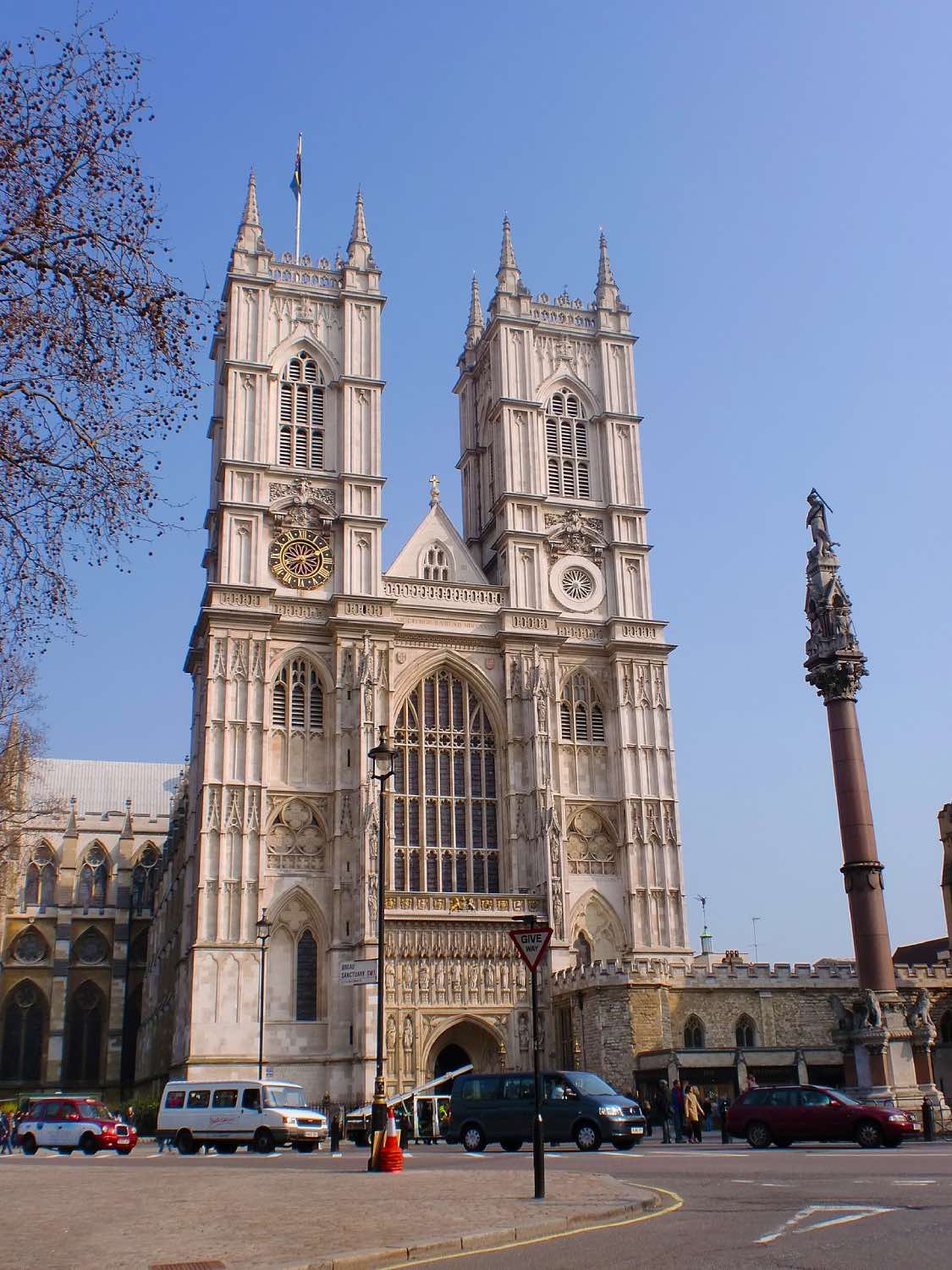 arquitectura gótica inglesa, fachada de la Abadía de Westminster