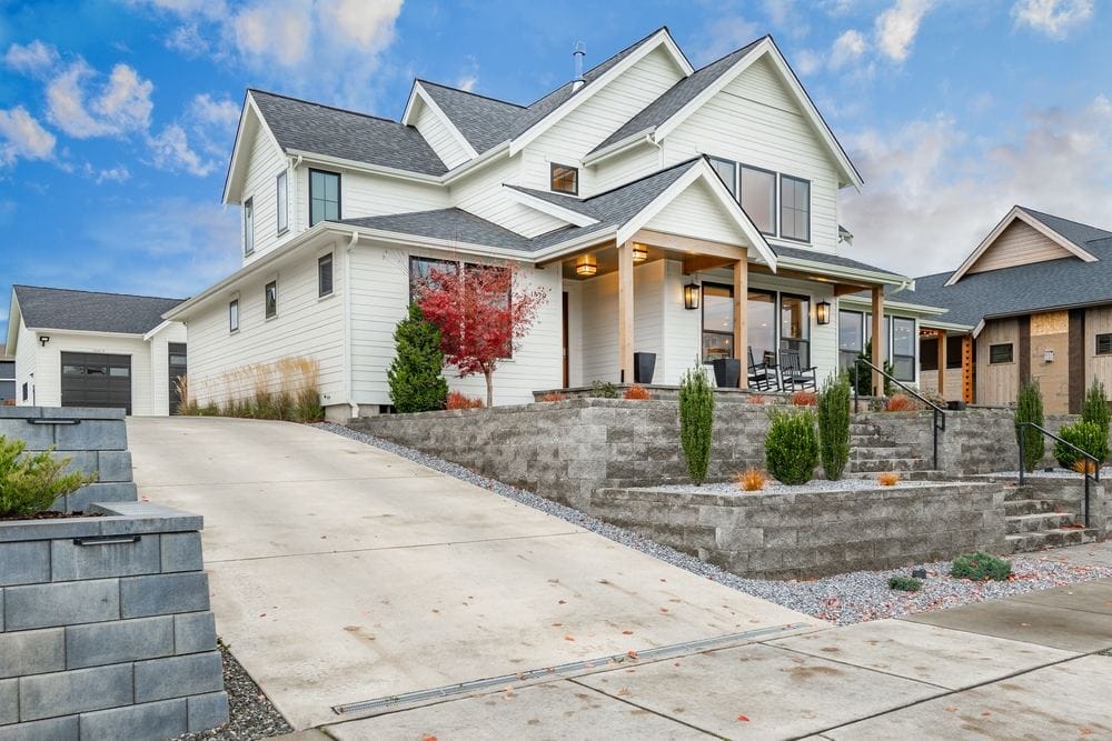 large front porch of a modern home