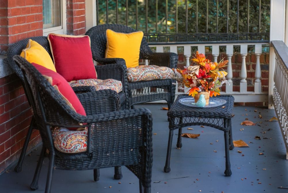 seating set on the porch