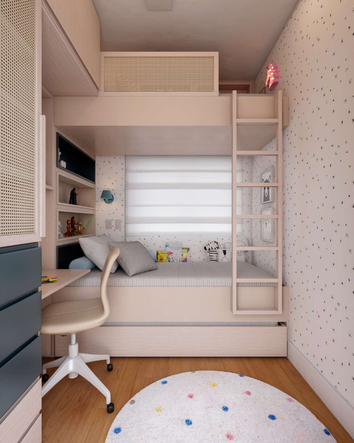 dormitorio infantil, Reforma en Bela Vista: un apartamento minimalista en São Paulo