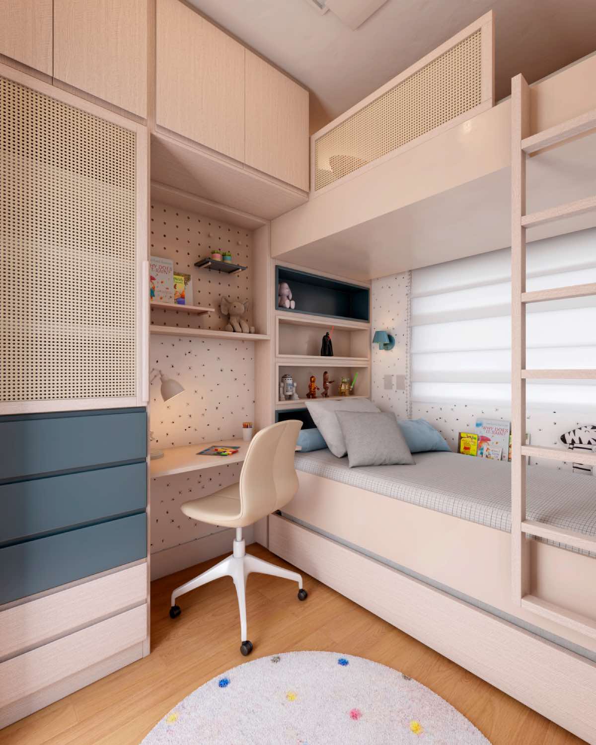 dormitorio infantil,Reforma en Bela Vista: un apartamento minimalista en São Paulo