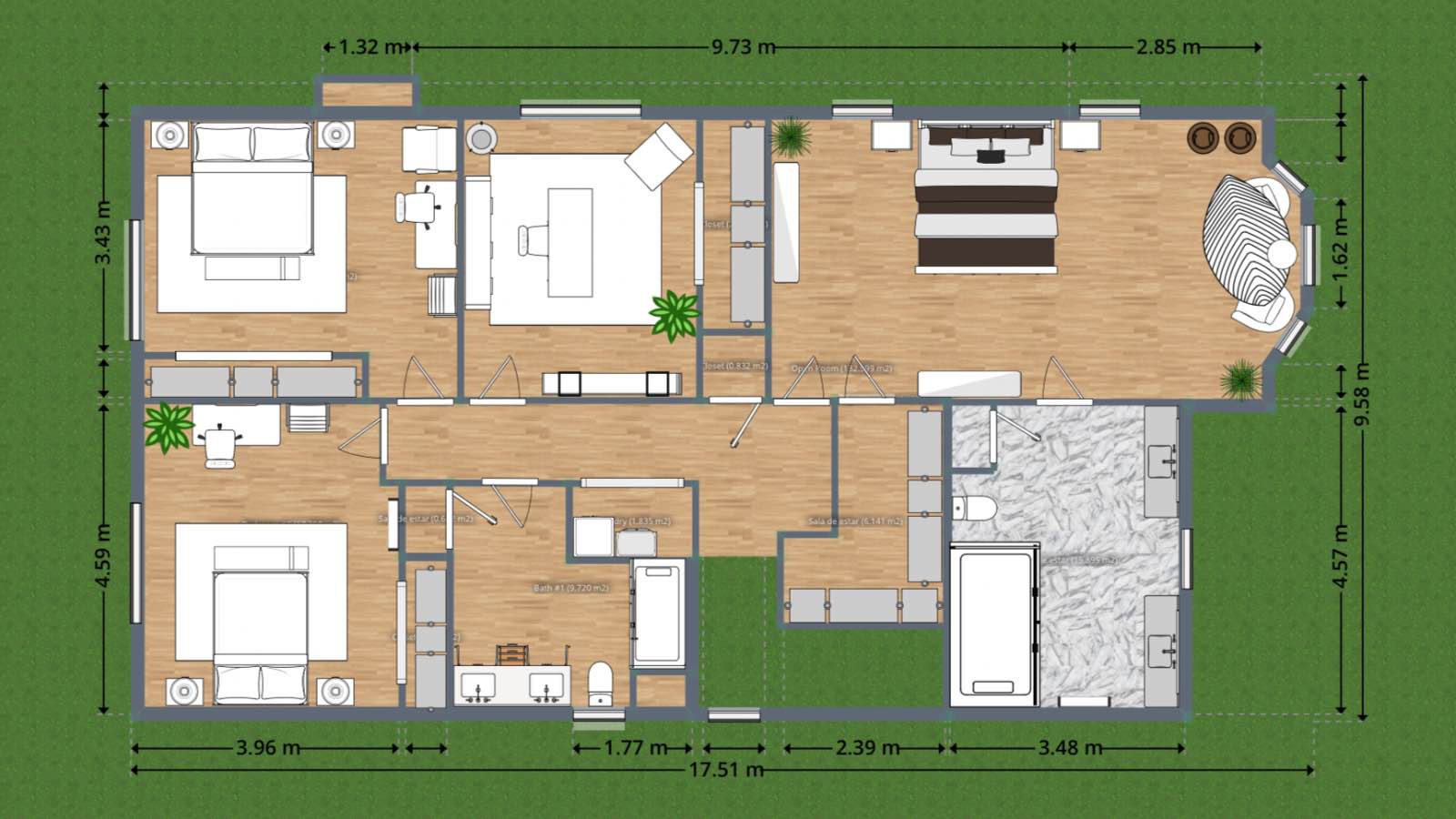 plano de casa de dos pisos, planner 5d, plano arquitectónico, dormitorios