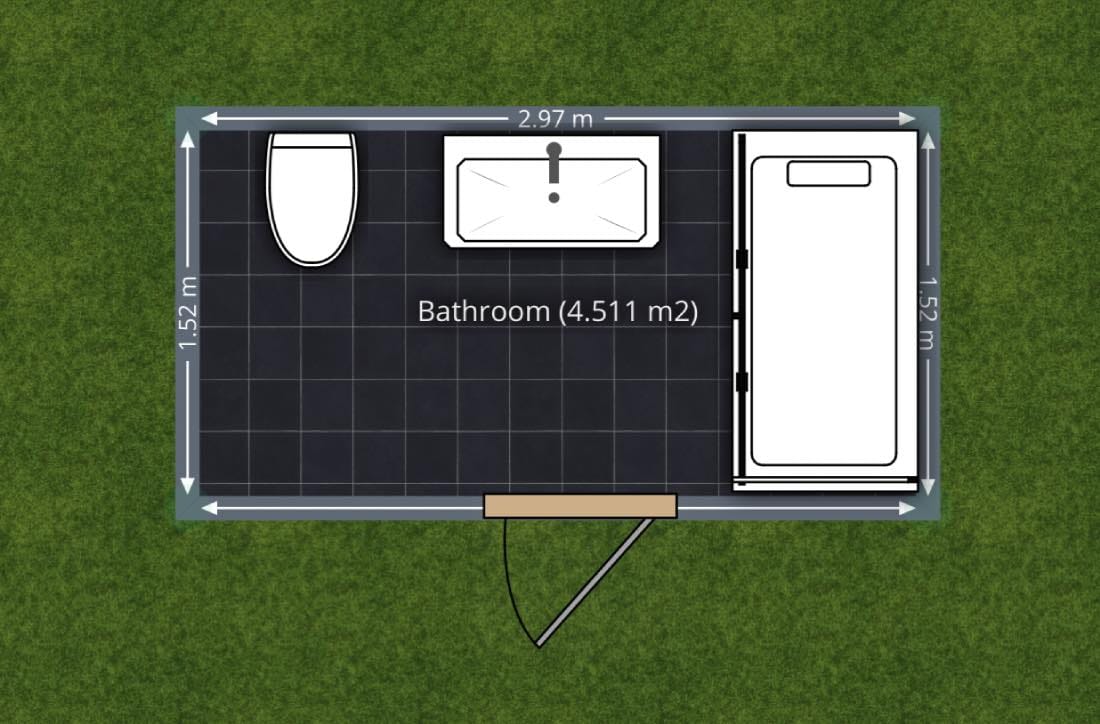 Plano de cuarto de baño de 3 m2 creado con Planner 5D