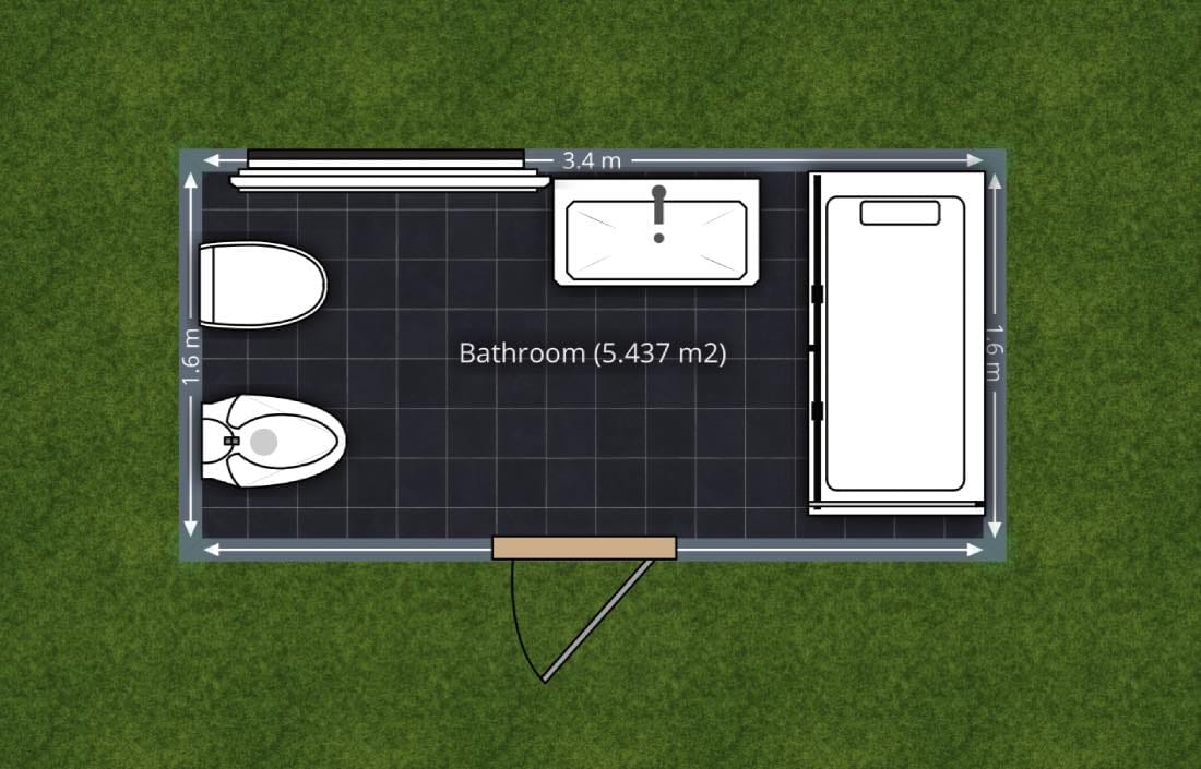 Plano de cuarto de baño de 5 m2 creado con Planner 5D