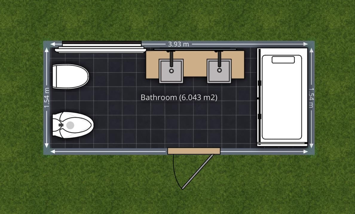 Plano de cuarto de baño de 6 m2 creado con Planner 5D