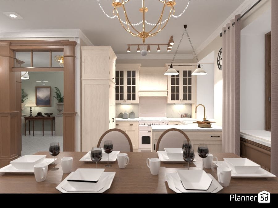 render de cocina moderna diseñado con planner 5d