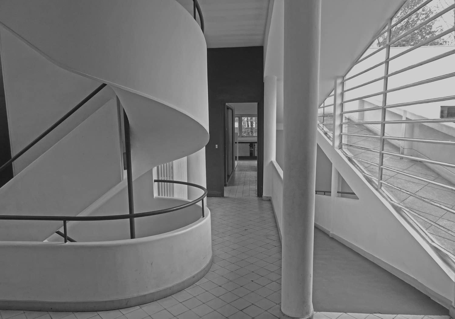 Las obras de Le Corbusier: Villa Saboye, interior. arquitectura moderna