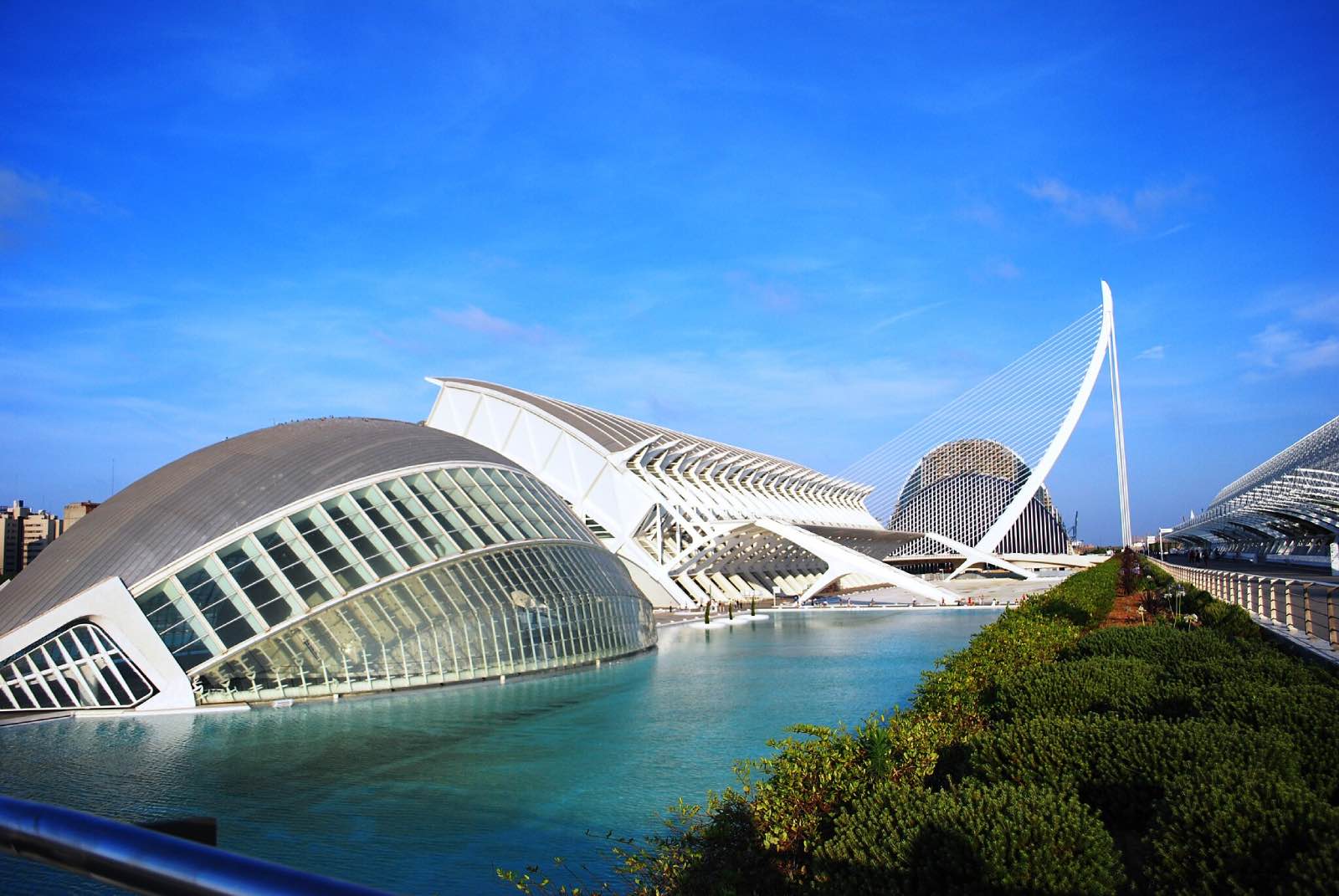 obras de Santiago Calatrava: Ciudad de las Artes y las Ciencias, Valencia.