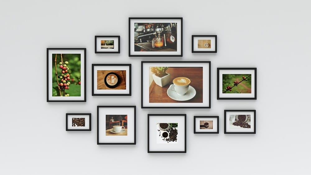 coffee themed gallery wall