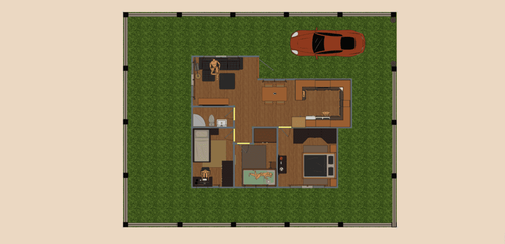 planta de apartamento com 3 quartos