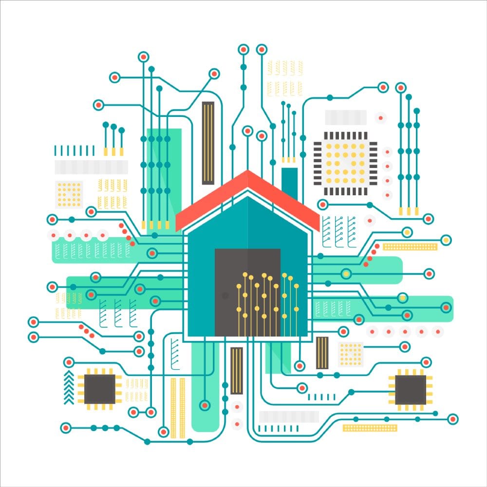 plan vectoriel d'une maison intelligente