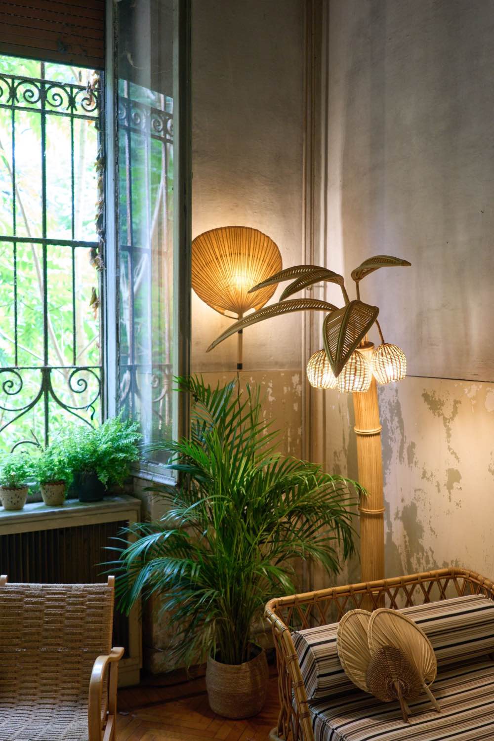 decoración relajante con plantas