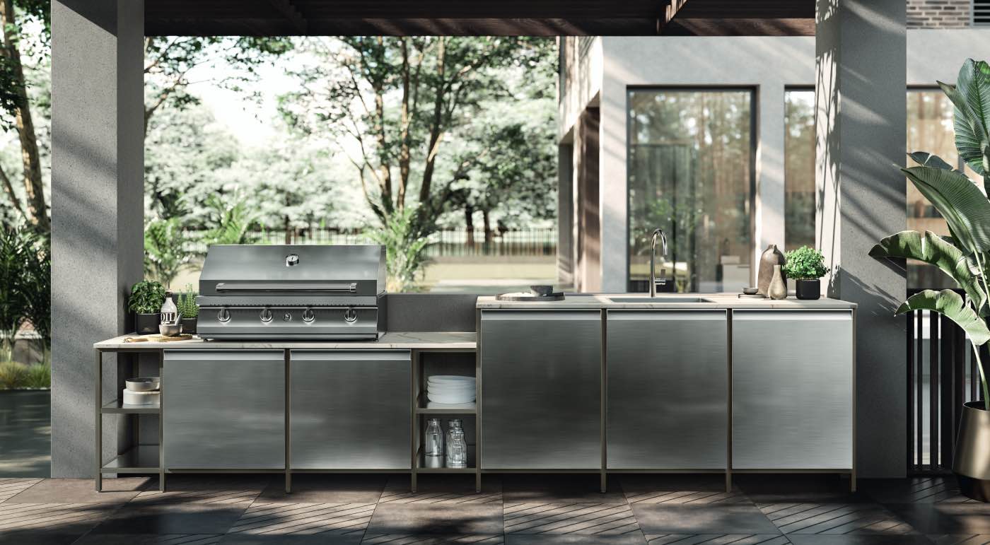 cocina de acero de jardín,muebles y accesorios de jardín