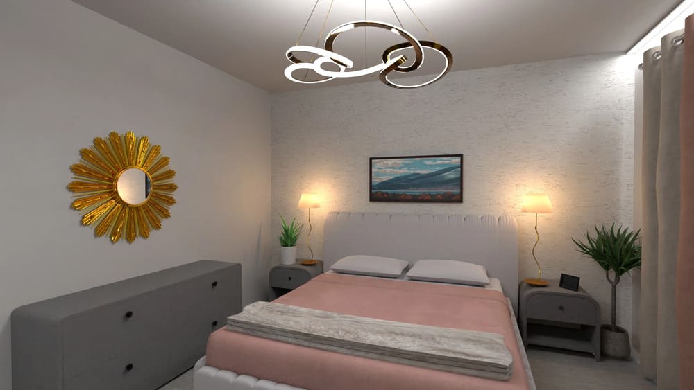 render de quarto 3D criado no Planner 5D