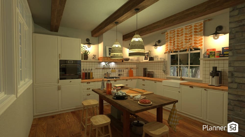 Render cuisine créé à l'aide de Planner 5D