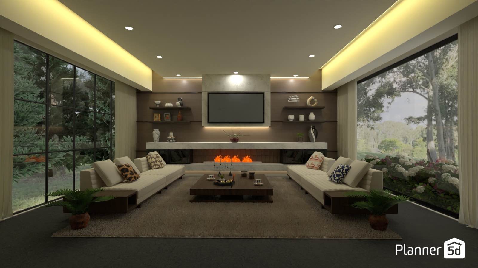 apps para diseño de interiores, render sala estar moderna