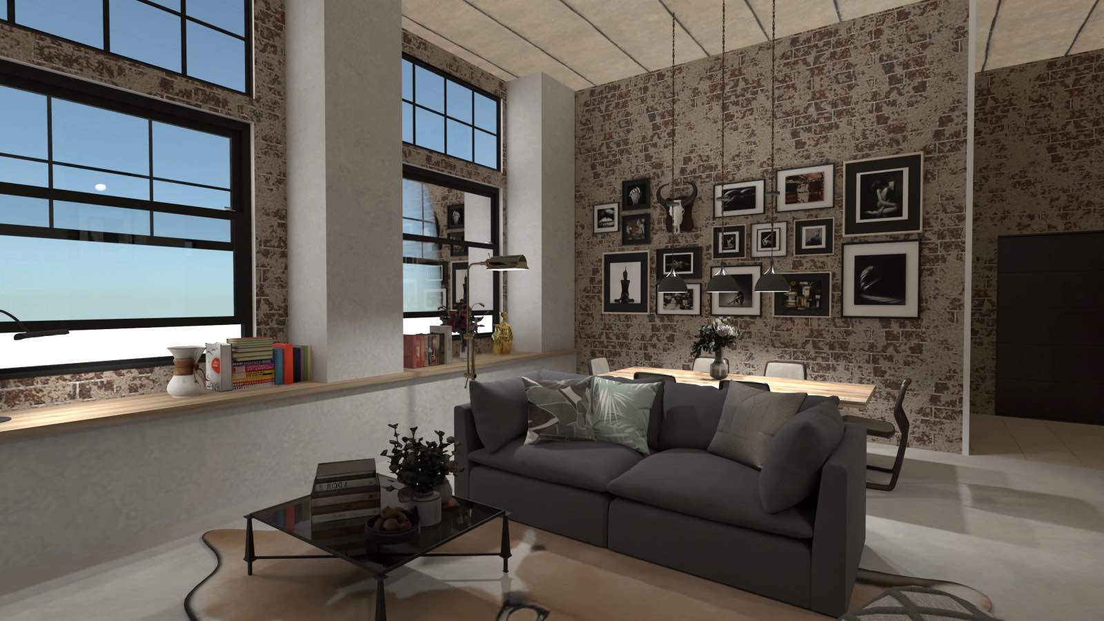 render 3d sala de estar hecho con planner 5d, app de diseño de interiores