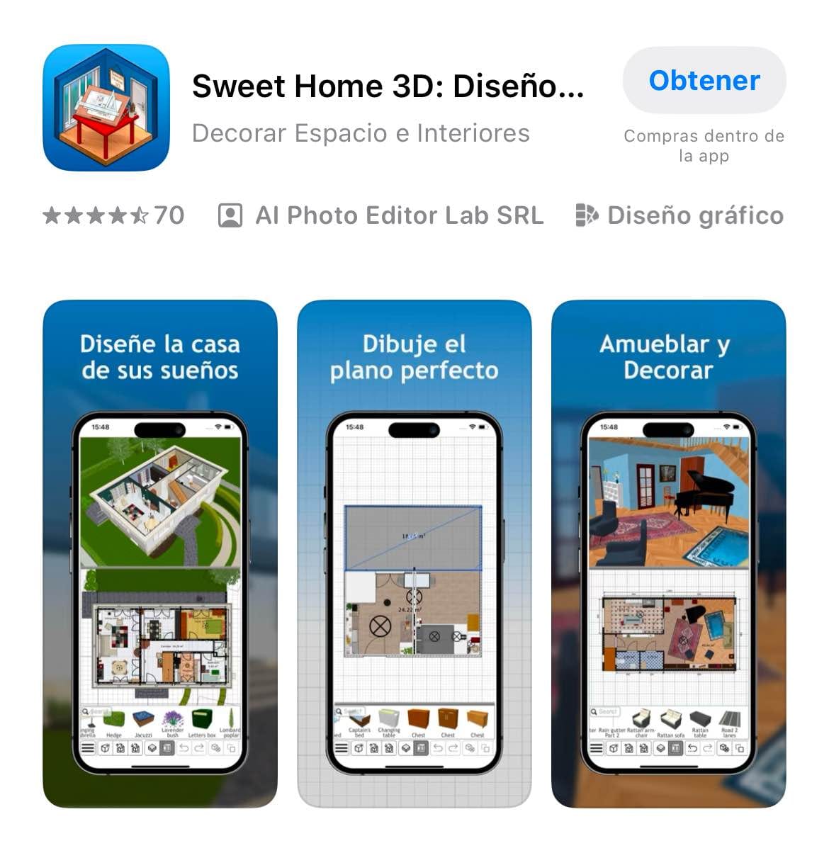 apps para diseño de interiores, sweet home 3d