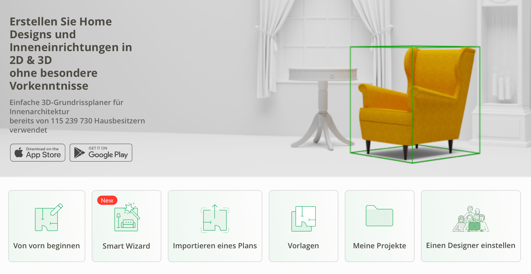 Planner 5D funktionen