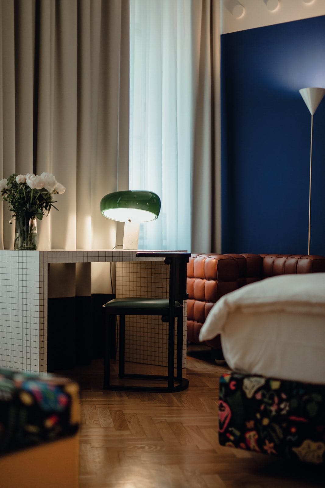 decoración de dormitorio moderno azul