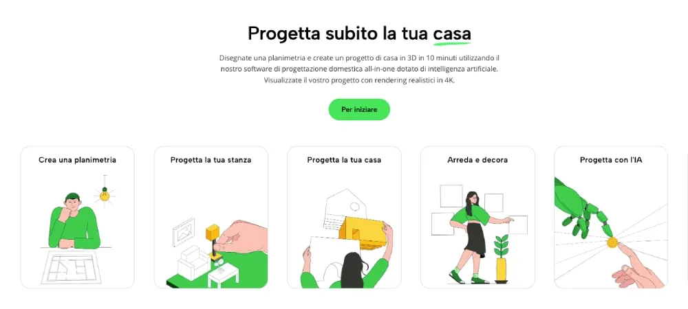 usare Planner 5D in italiano