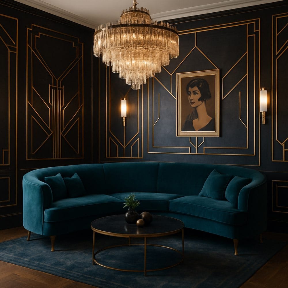 Midjourney vs. DALL-E 3 pour la décoration intérieure , art deco