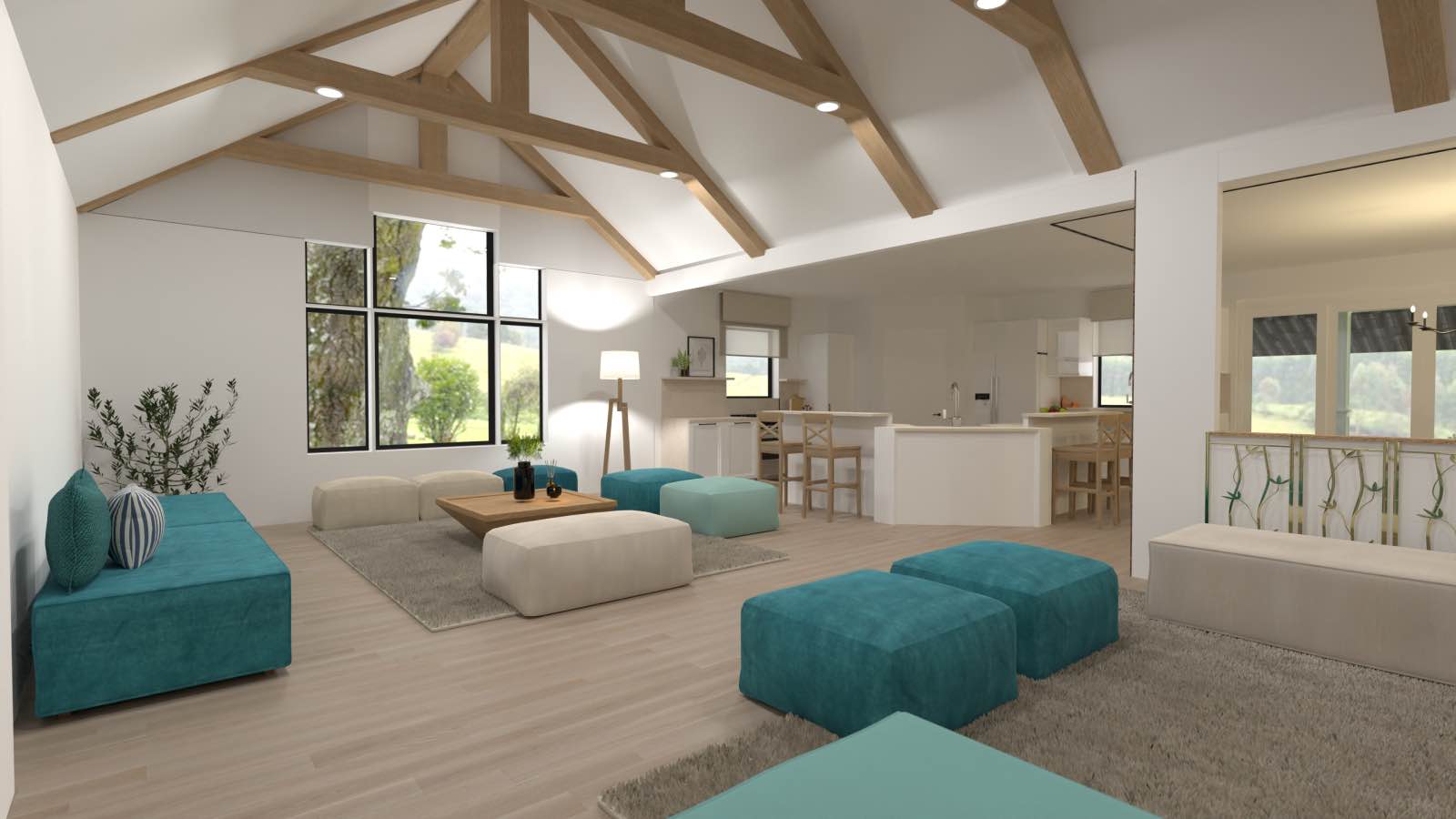 render sala de estar moderna, design inclusivo com IA