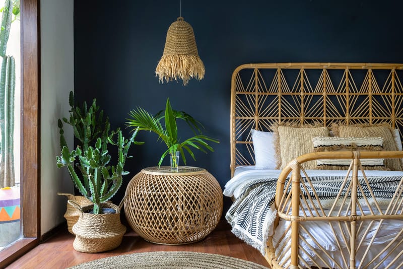 Móveis feitos com bambu