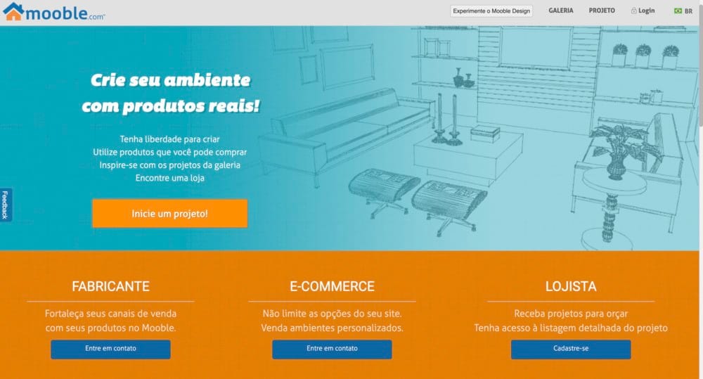 Programa para projetar cozinha online Mooble