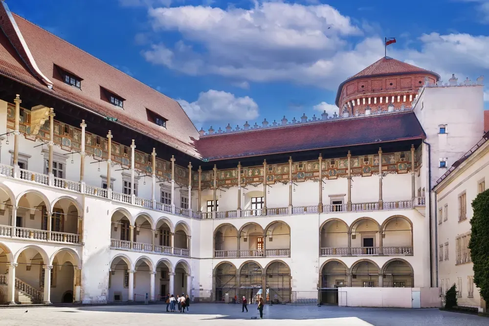  Włoski renesansowy dziedziniec w Zamku Wawelskim w Krakowie