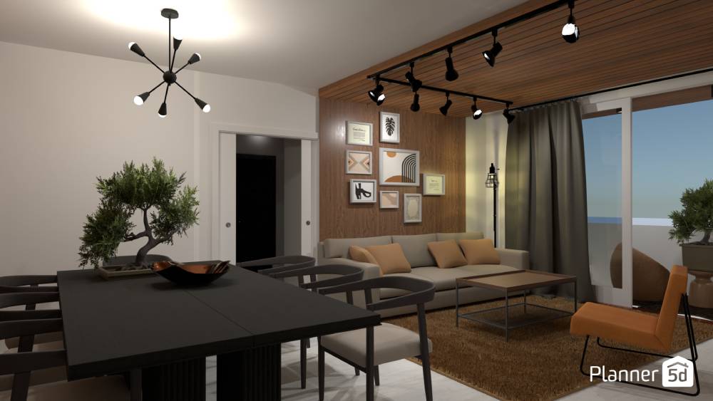 render di design in stile Japandi con 5D Planner