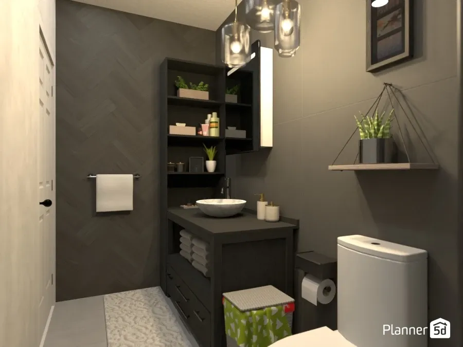 small apartment bathroom with storage