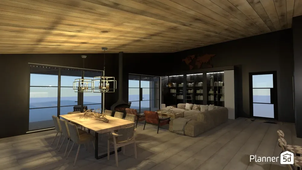 Open concept layout designed by Planner 5D